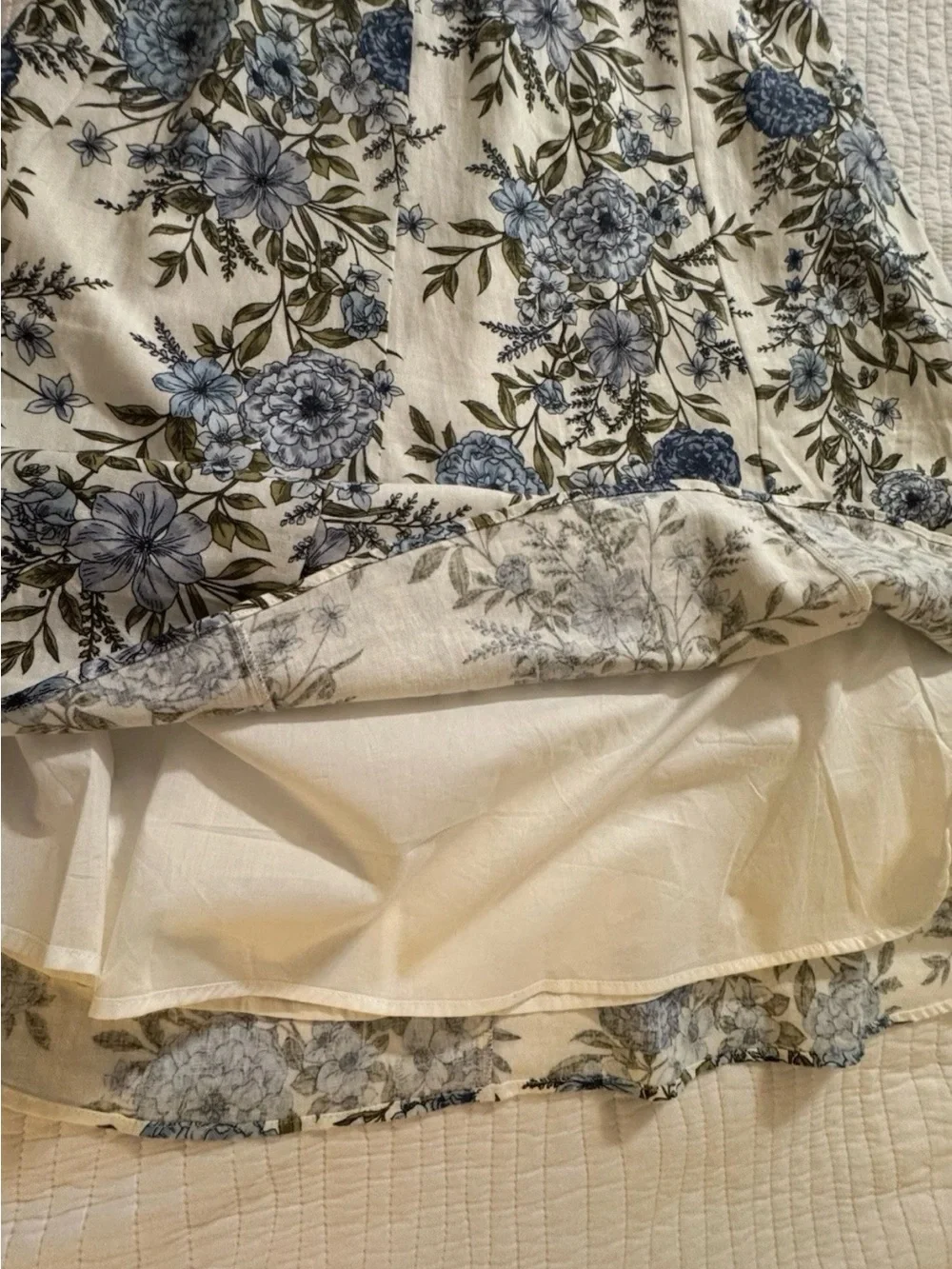 Avec Les Filles Twist Bodice Midi Dress, Blue Garden Trellis, True to Size 6